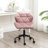 Mauve Diamond Tufted Adjustable Swivel Office Chair-650434884