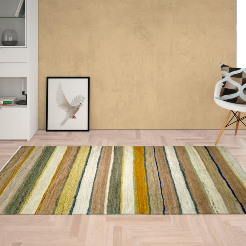 Hilbert Striped Hand Woven 80cm X 130cm Area Rug