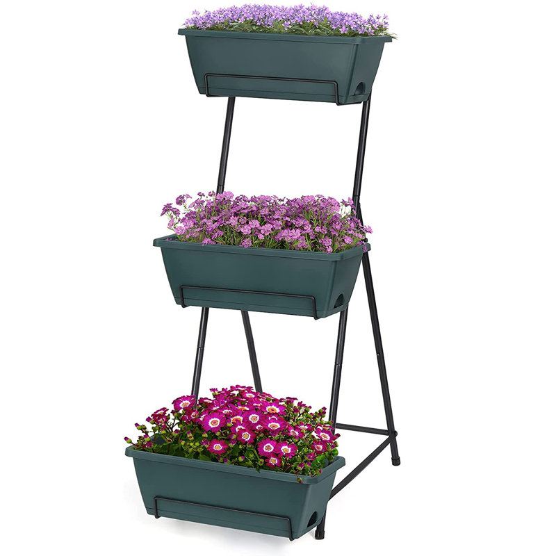 Jardin vertical en plastique Nathanim, H 39 po x l 17 po x P 16,1 po, Vert