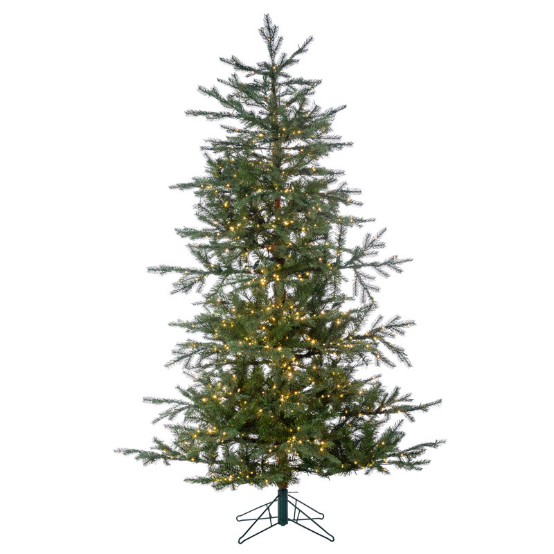 Artificial Pine Christmas Tree with Color & Clear Lights, 6.5' H