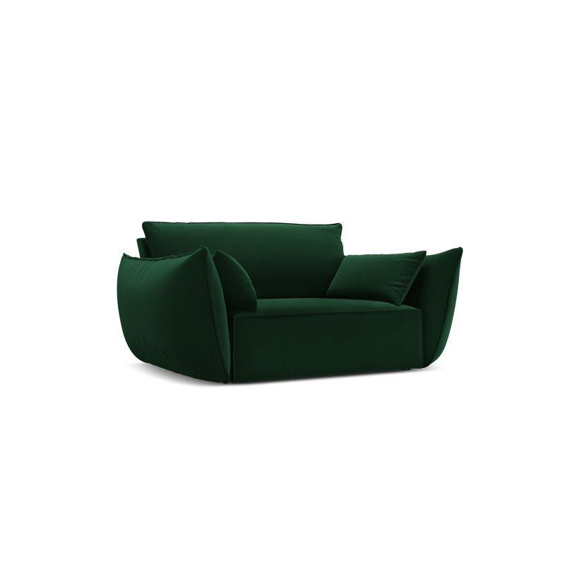 Lindasy Velvet Armchair, Bottle Green 100% Polyester