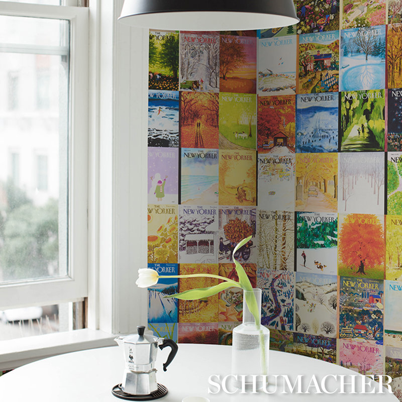Schumacher x The New Yorker Seasonal Covers Wallpaper
