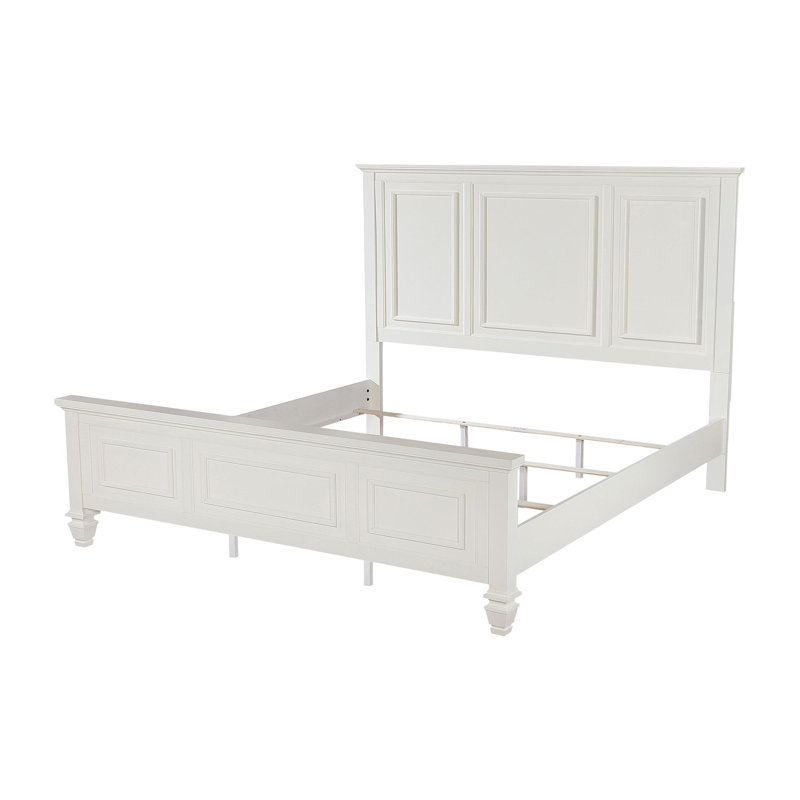 Wood Panel Bed, White, King