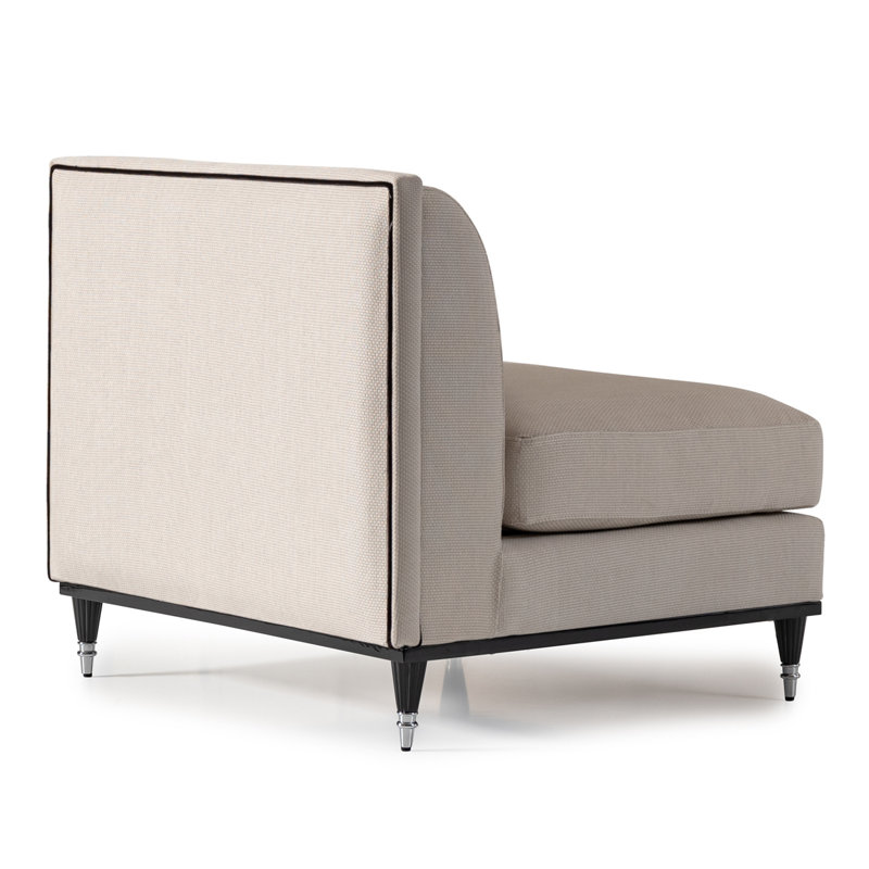 La Francaise 39'' Wide Slipper Chair, Cream/Ivory Polyester Blend
