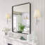 Miroir noir en métal trempé avec cadre profond-343798857-343798855