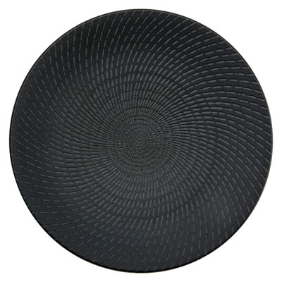 Urban Black Round Coupe Plate 12.25 In By Luzerne (Case Of 12) (Porcelain)