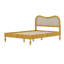 Base de lit plateforme Boho avec tête de lit en rotin Arc-685503345-685503347