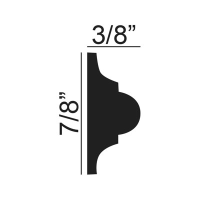 7/8"H x 96"W x 3/8"D Crown Moulding