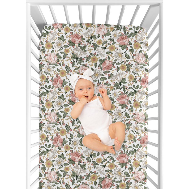 Drap-housse pour lit de bébé Vintage Floral
