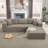 Boneless 105 '' W No Assembly Required Upholstery Corduroy Modular Sectional Couch Sofa with L-Shape Chaise 2 Piece and 5 Pillows Back, Free Combination, Modern Modular Sofa with Deep Seat-1377828958-1381101138