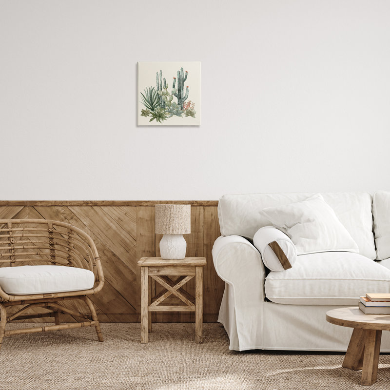 Toile Mojave Succulents, design par Nan, H 17 po x l 17 po