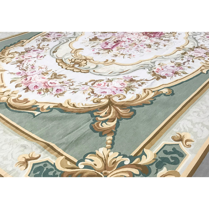 Aubusson Renaissance Hand Knotted Wool Oriental Area Rug
