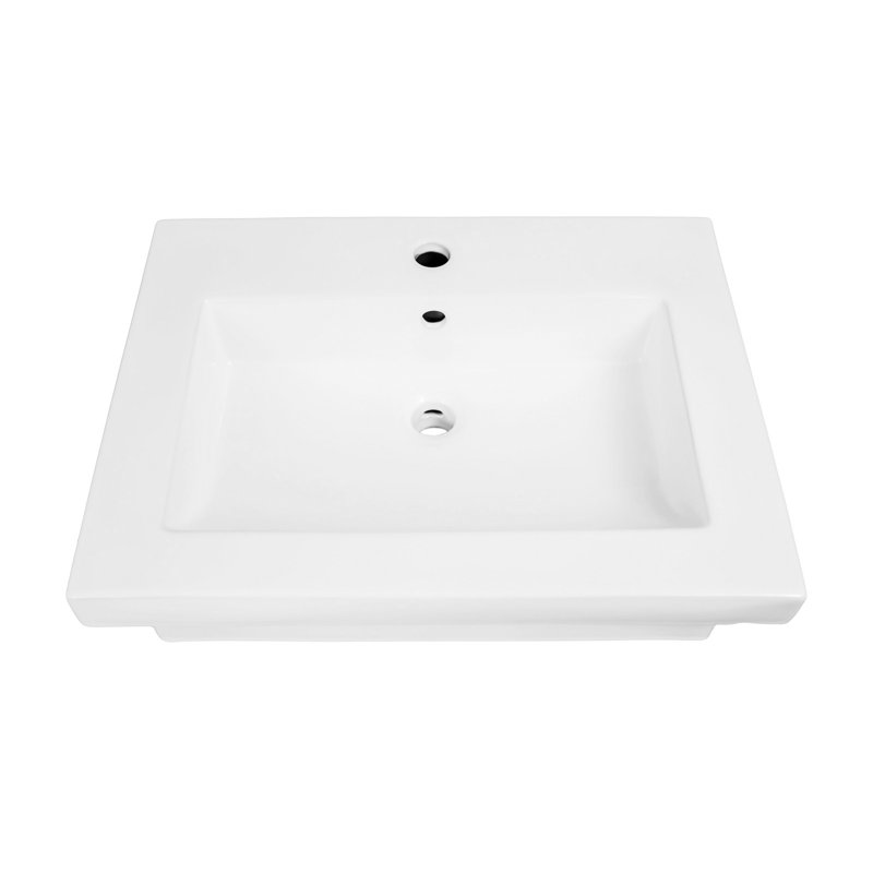 DECOLAV Classically Redefined 18.25'' White Vitreous China Rectangular Bathroom Sink with Overflow