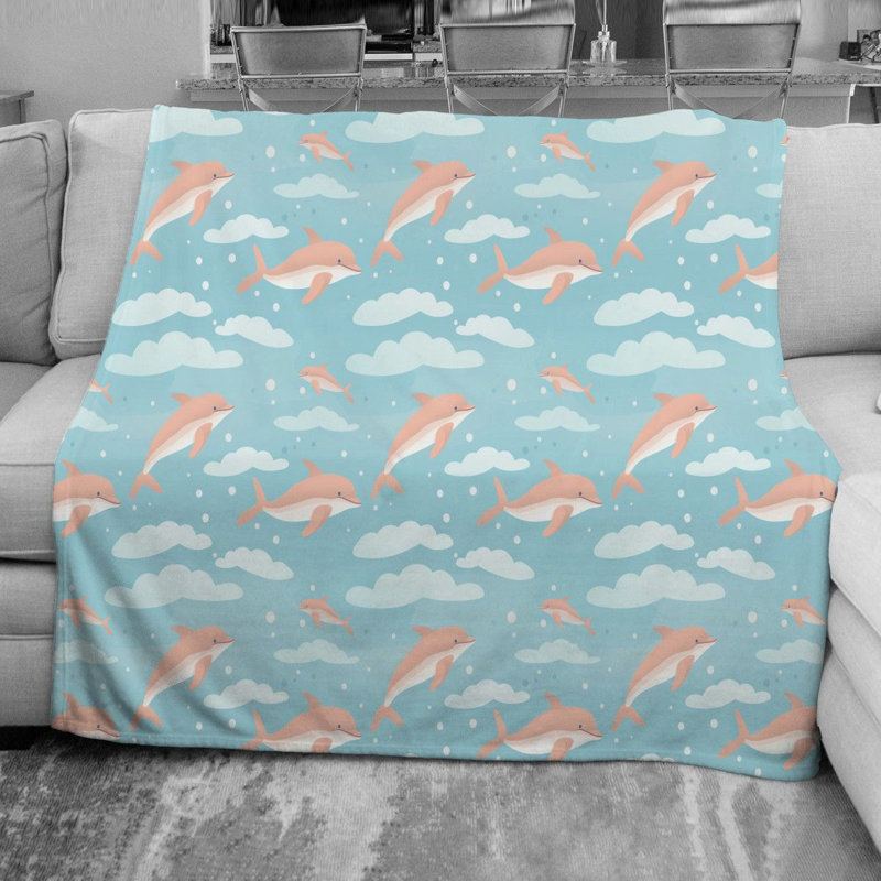 Dolphins Underwater Throw Blanket, Twin