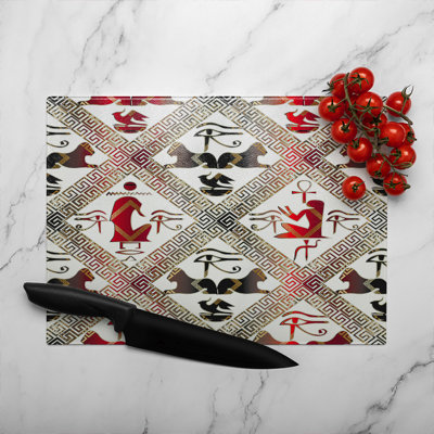 Egyptian Hieroglyphs In Glass Chopping Board
