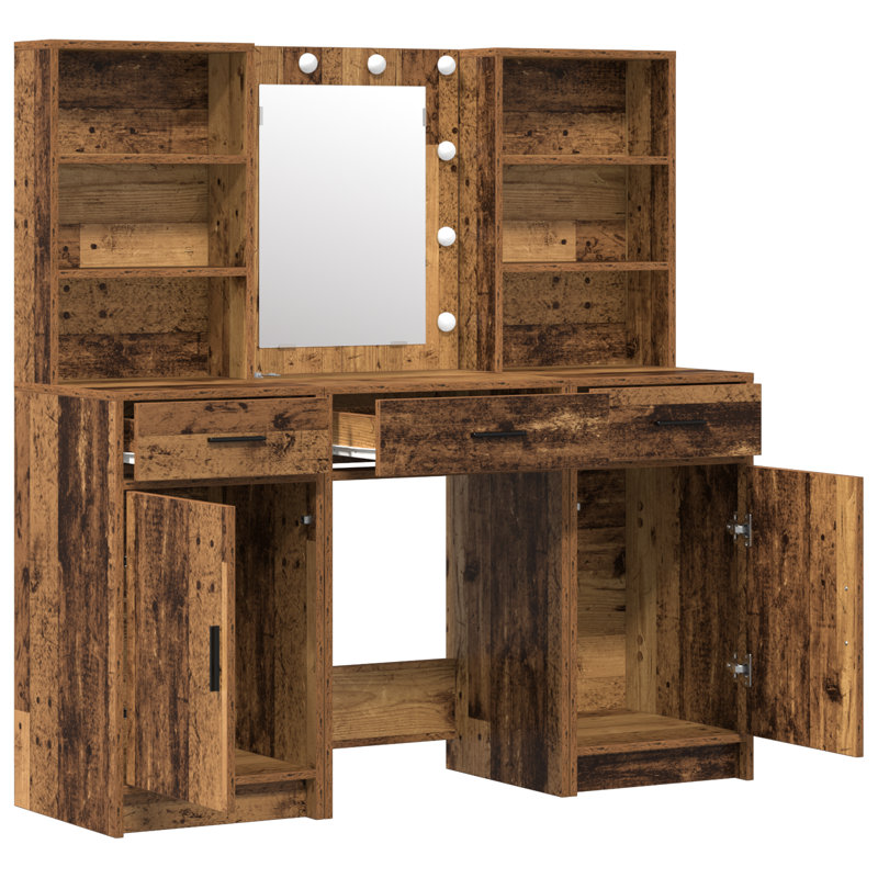 Dressing Table with Mirror, Old Wood