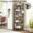 5-Tier Bookshelf, 5 Tier Industrial Bookcase, Standing Bookshelves, Tall Display Rack with Steel Frame for Living Room, Bedroom, 11.8 x 16.1 x 61 Inches, Rustic Brown