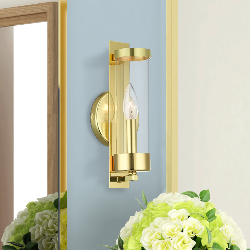 Bernd Steel Candle Wall Light, Polished Brass