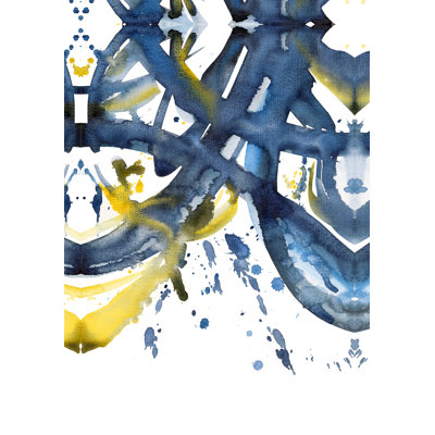 Reproduction d’art sur toile tendue marine et jaune aquarelle II