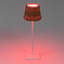 Lampe de table intérieure / extérieure à DEL en osier toutes saisons, abat-jour empire, base blanche