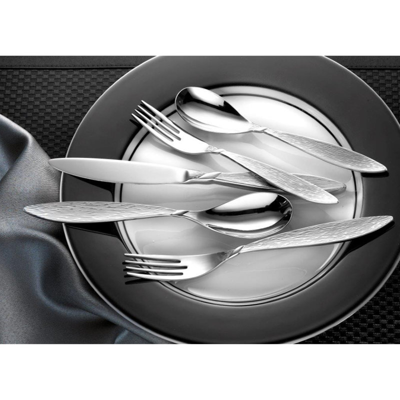 Polished Stainless Steel 20-Piece Flatware Set for Indoor Use