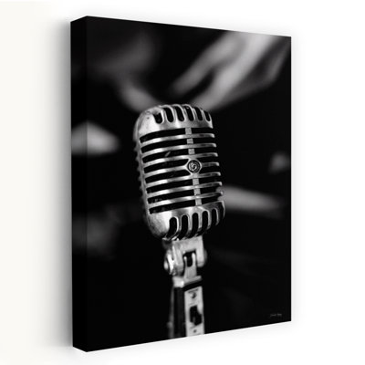 Vintage Microphone  Vintage Vintage Microphone White Classic Mic Art