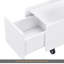 Table de bout mobile avec roues verrouillables, table d'appoint de style crème avec tiroir de rangement, table de chevet étroite de 11,8 pouces avec rangement multicouche, salon, blanc-390977300