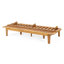  Banc réglable en bois pour l'extérieur avec dossier à lattes et design Mid-Century moderne, beige et teck