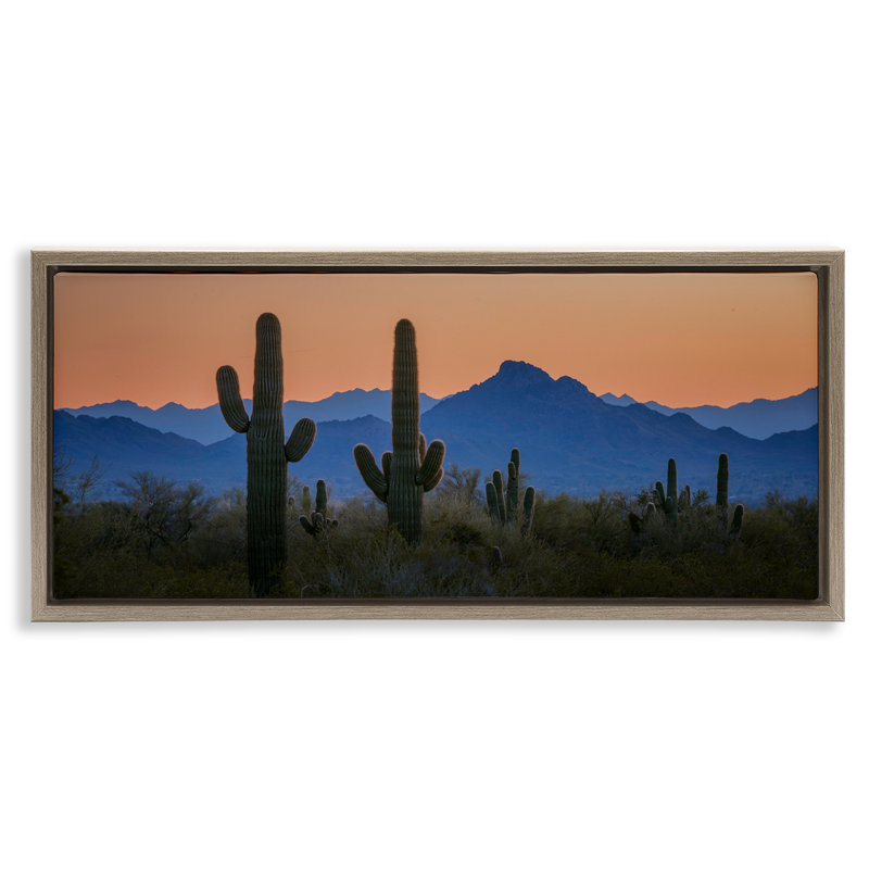 Contrast Desert Sunset, art mural sur toile flottante encadrée par Marty Hulsebos, Cadre flottant orme Montalcino