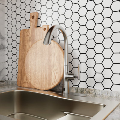 Robinet de cuisine rétractable sans contact à double capteur résistant aux empreintes digitales, tuyaux tressés standard