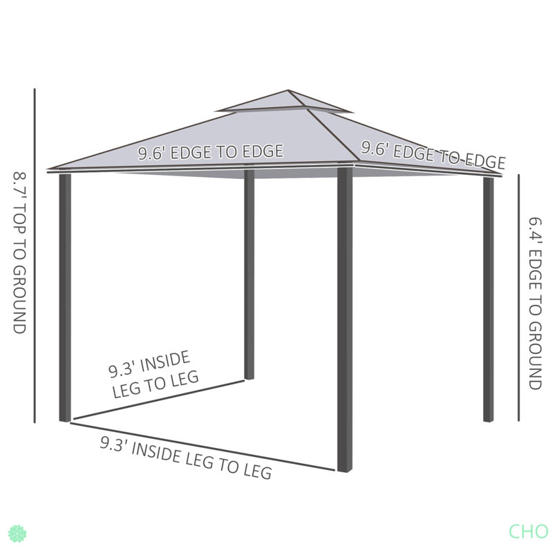 Patio Gazebo, Outdoor Canopy Shelter With 2-Tier Roof And Netting, Steel Frame For Garden, Lawn, Backyard, And Deck, Gray