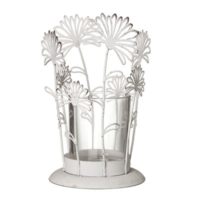 Glass, Metal Tabletop Tealight Holder