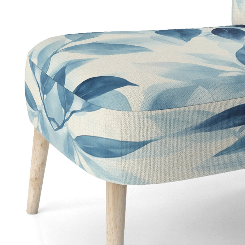Chaise d'appoint Leaves - Chaise d'appoint Blue Leaves Botanical Wash I, Side Chair Armless