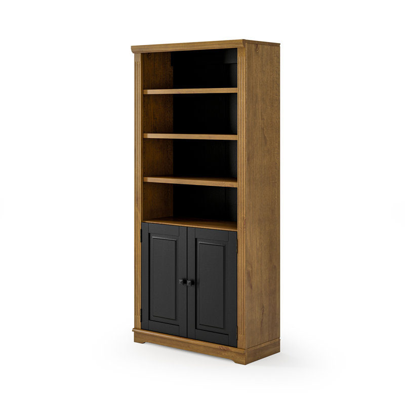 Portland 72" H x 33" W Storage Bookcase, Mocha/Black