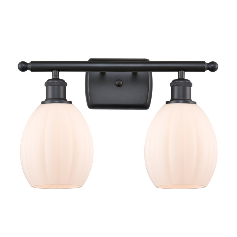 Éclairage pour salle de bain à intensité variable 2 lumières Fleshman, Noir mat, Ampoule DEL 6 watts Vinage, Blanc mat