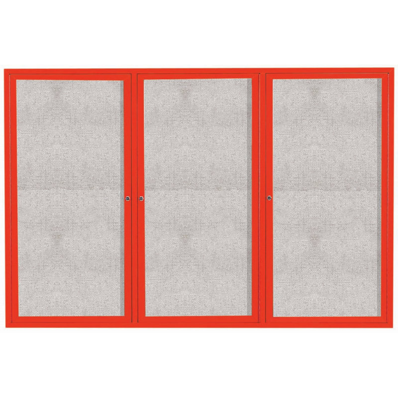 Tableau d'affichage mural extérieur pour l'extérieur, Rouge, Trois, 48 po x 72 po