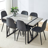 Rectangular Pedestal Dining Table Set
