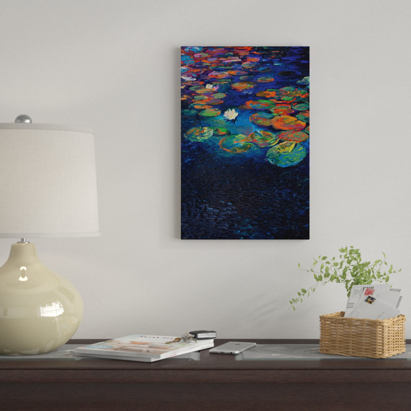 « nymphaea lotus » par iris scott, reproduction d’art sur toile tendue, H 40 po x l 26 po x P 1,5 po, Toile tendue