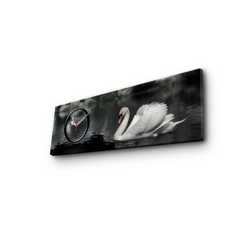 Horloge murale élégante en toile 11,8 po x 35,4 po | Toile 100% suède avec cadre 100% bois (épaisseur: 1,2 po) | Décoration élégante pour le salon, la chambre à coucher et le bureau, design intemporel