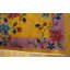 Tapis jaune / doré orange en laine à motif floral antique des années 1920
