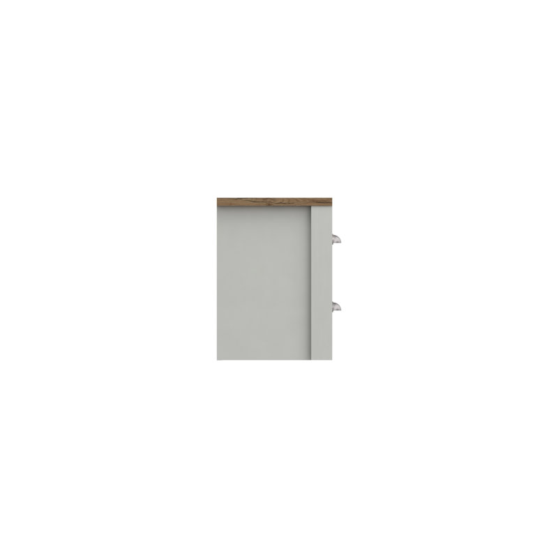 Newhaven 43.4cm W Manufactured Wood Bedside Table, Natural Rustic Oak/White