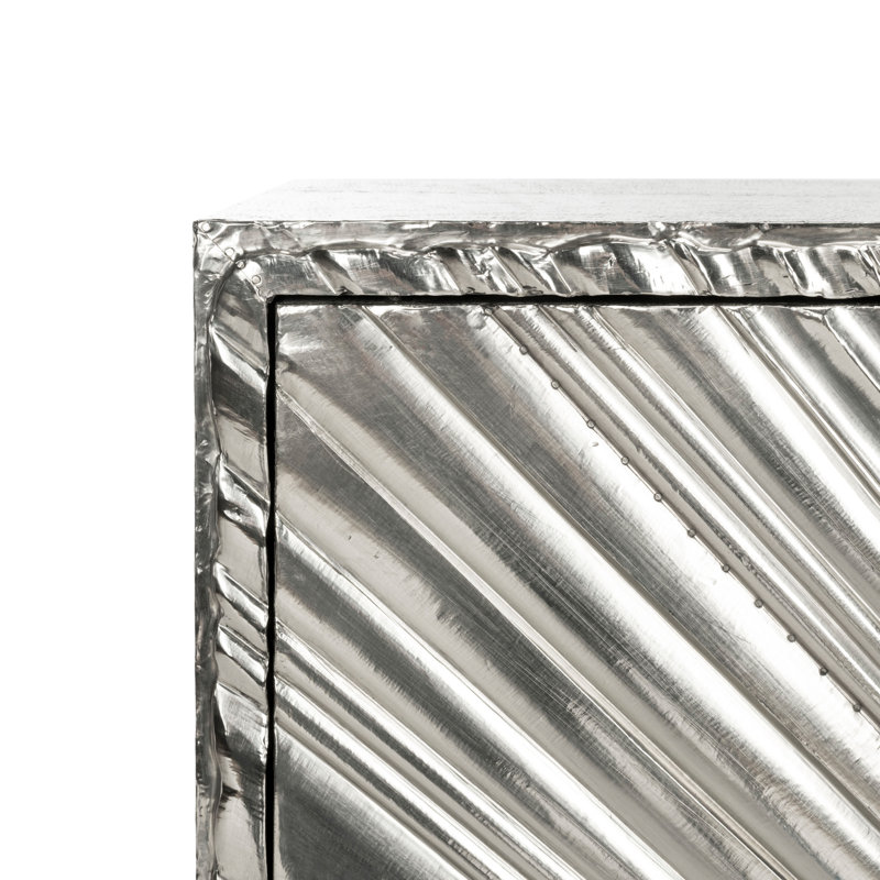 Sylas Silver Sunburst 60'' Wood and Metal Sideboard