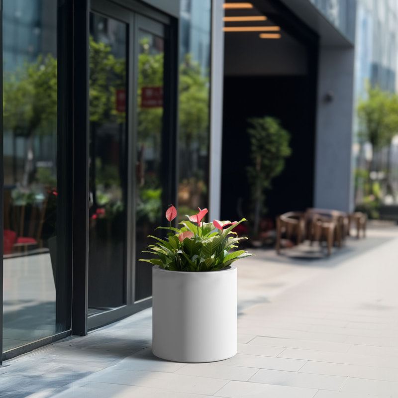 Skogh Handmade Pot Planter, Crisp White, 16" H x 16" W x 16" D