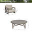 Ensemble de conversation de patio en aluminium pour 4 personnes avec table basse ronde et coussins Sunbrella® Marindo