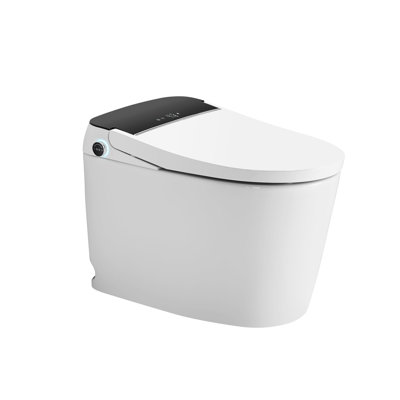 SJ STAR&JANE Elongated Smart Bidet Toilet In White 1.28GPF With Heated Seat, Auto Open/Close/Flush, Dual Nozzle, Self-Cleaning And Auto Deodorizer