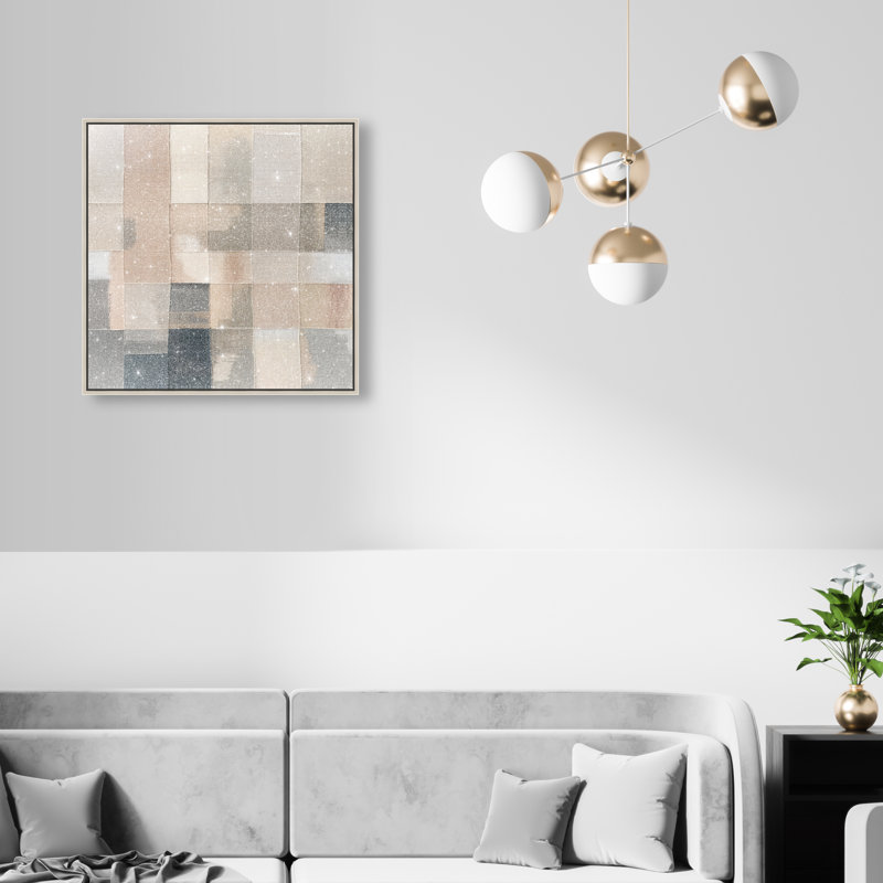 Boxed in Ebony I Canvas Abstract Print by Oliver Gal, Black Frame, 12 x 12, 21"H x 21"W, Silver Frame