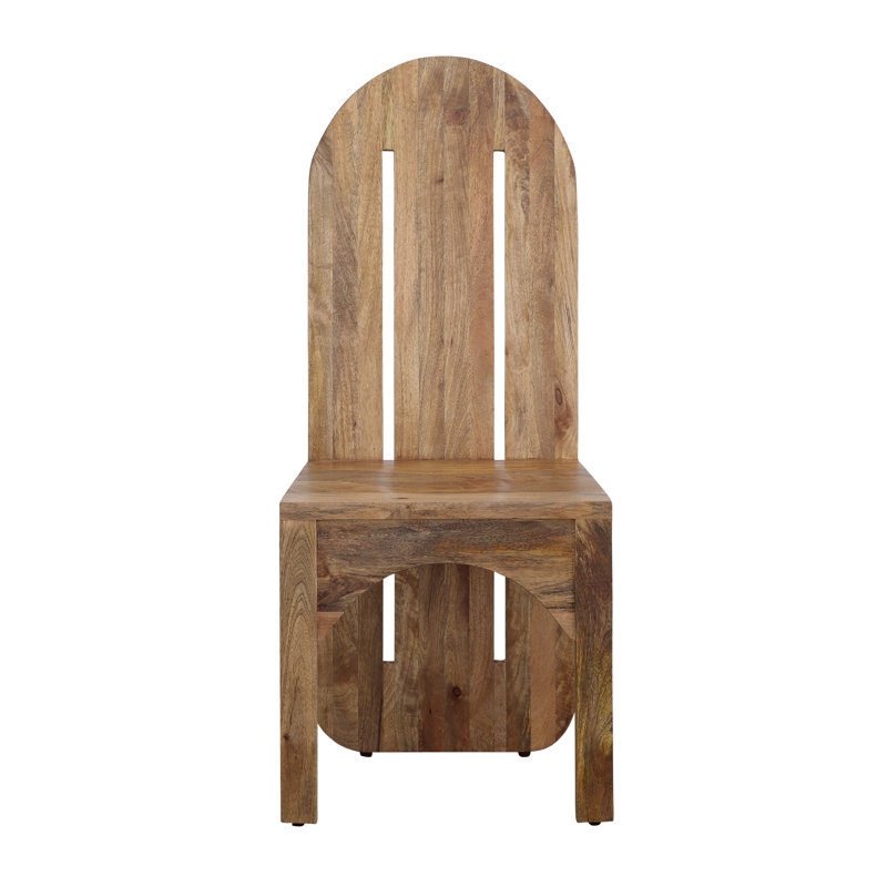 Gerlac 18'' H Solid Wood Side Chair, Medium Stained Wood