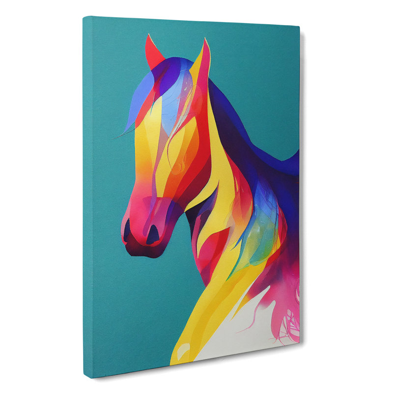 Watercolour Horse No.3 Abstract - Wrapped Canvas Print, 50cm H x 35cm W x 3cm D