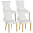 Upholstered Dining Chairs.Tufted Back Design With Stainless Steel Leg