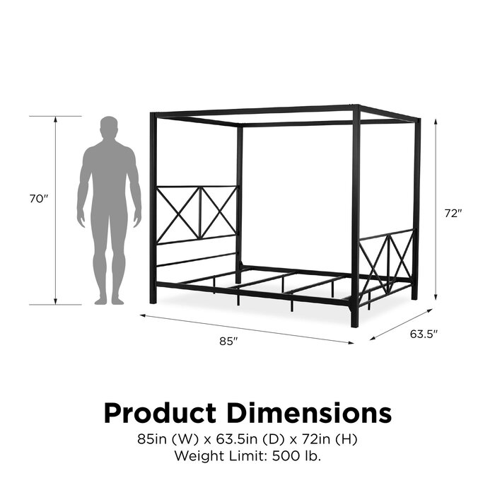 Mercer41 Saarah Metal Canopy Bed & Reviews | Wayfair